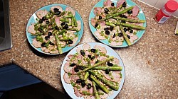 Carpaccio Beenham en groene asperge