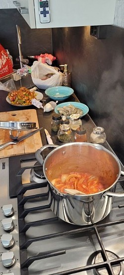 Spaanse Vissoep met Gamba's en Mosselen