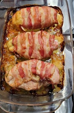 Gevulde Kipfilet met mozzarella en pesto